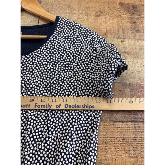 Gap Kids XL Navy & White Heart Print Jumpsuit With Red Bow Accent Short Sleeves - Picture 6 of 8